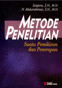 Metode penelitian : suatu pemikiran dan penerapan